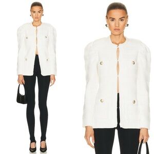 L’Agence Marina Textured Cardigan in white Size XS NEW! New with tags!